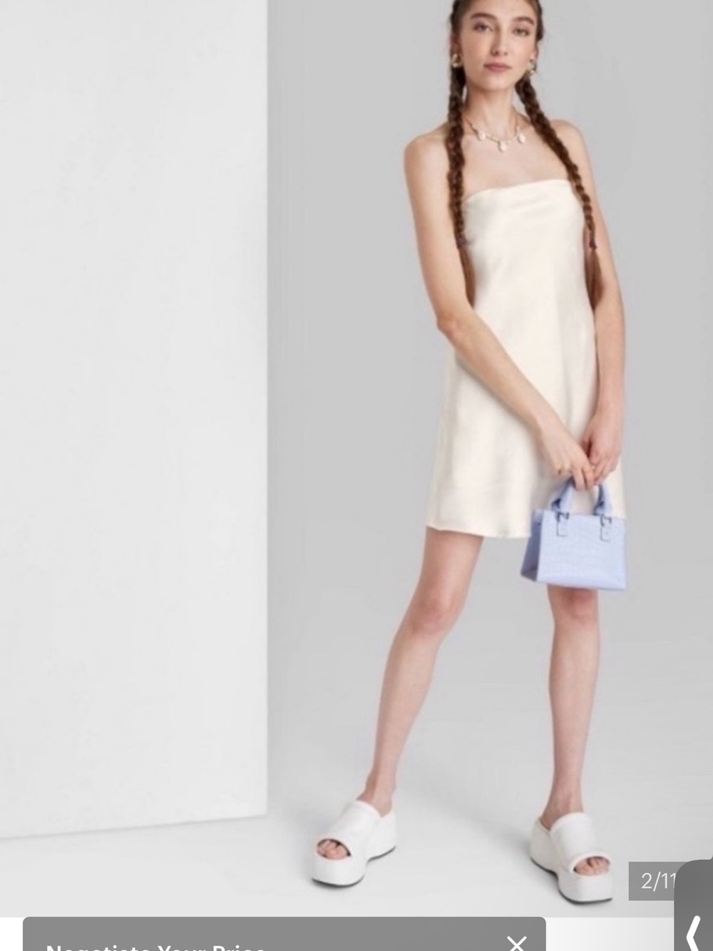 wild fable Strapless Cream Mini Dress